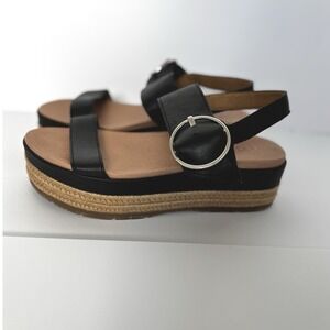 Ugg Women's Navee Espadrille‎ Wedge Sandal Size US 10 black